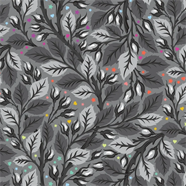 TULA PINK GRAYWORK - NIP IN THE BUD - SHADOW (WIDEBACK)